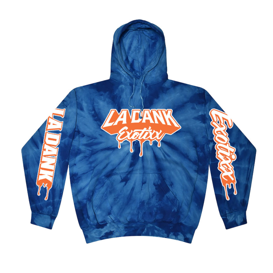 LA Dank exotixx blue hoodie front 1