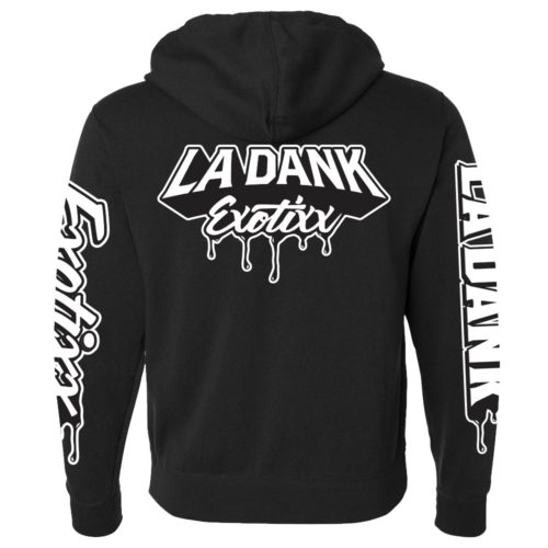 LA exotixx zip hoodie black back 1