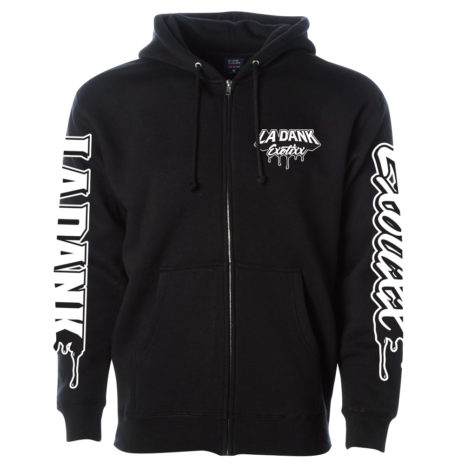 LA exotixx zip hoodie black front