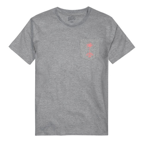 text stack pocket tee heather front 1