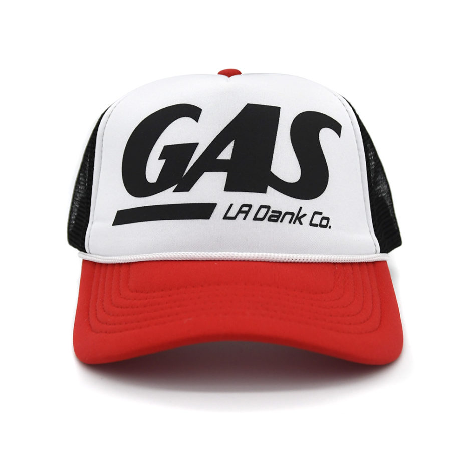 Gas Hat White Red Bill Front